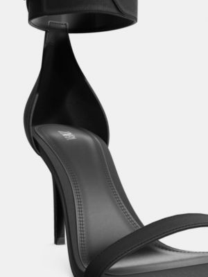 Босоножки на каблуке на высоком каблуке с пряжкой Zara черные