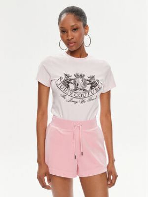 Slim fit tričko Juicy Couture růžové