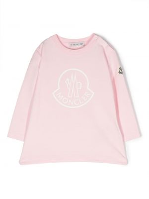 T-shirt con stampa a maniche lunghe Moncler Enfant rosa