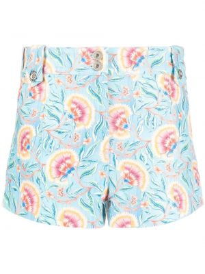 Shorts di jeans a fiori Rabanne blu