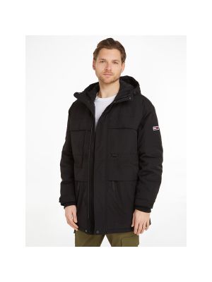 Parka con capucha Tommy Jeans negro