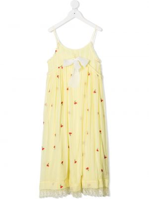 Floral silke dress for jenter Chloe Kids gul