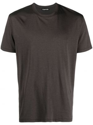 Μπλούζα με στρογγυλή λαιμόκοψη Tom Ford καφέ