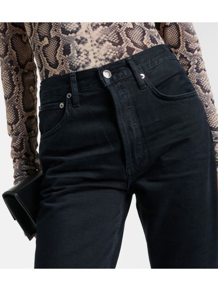 Slim fit skinny džíny s vysokým pasem Agolde černé