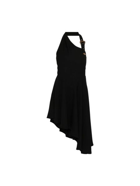 Satynowa sukienka jeansowa Versace Jeans Couture czarna