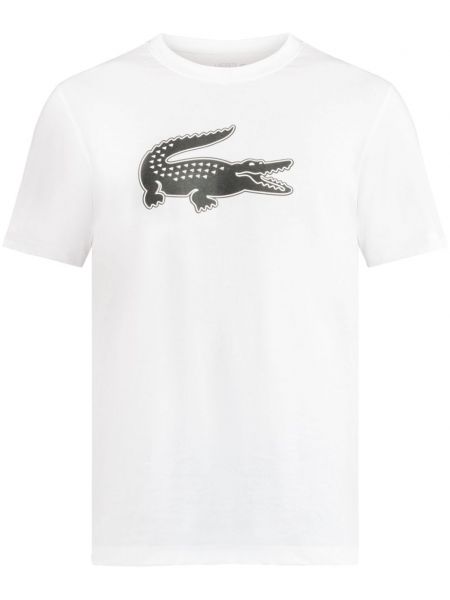 Тениска с принт от джърси Lacoste бяло