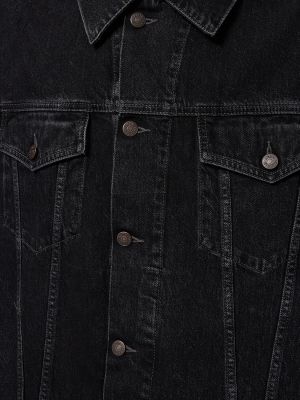 Oversized bavlnená džínsová bunda Acne Studios čierna
