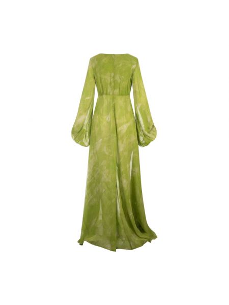 Sukienka długa z wiskozy z nadrukiem Stella Jean zielona