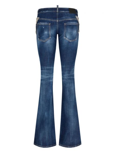 Stern jeans mit kristallen Dsquared2 blau