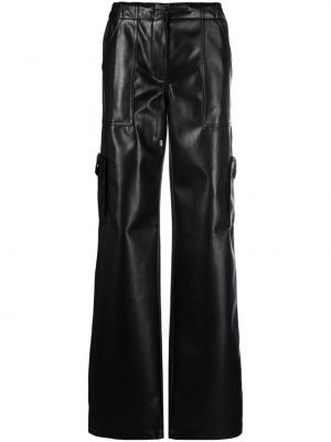 Δερμάτινο παντελόνι με ίσιο πόδι Ermanno Scervino μαύρο