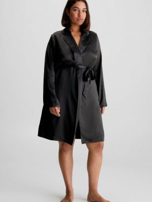 Черный шелковый халат Calvin Klein