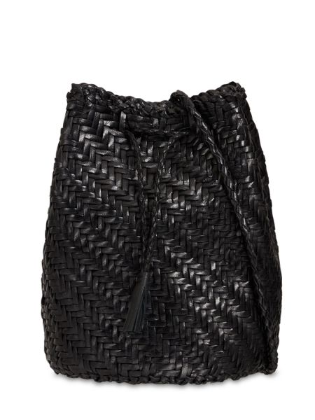 Bolsa de hombro de cuero Dragon Diffusion negro