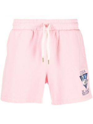 Bomull brodert shorts Casablanca rosa