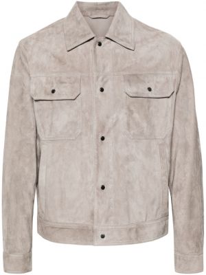 Zomšinė marškiniai Emporio Armani pilka