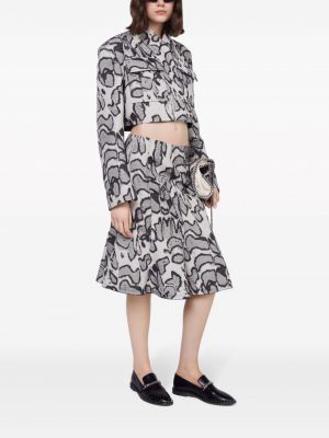 Spódnica w abstrakcyjne wzory żakardowa Stella Mccartney szara