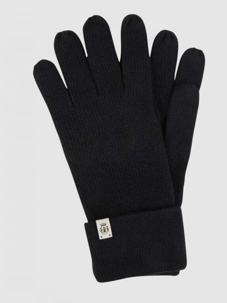 Czarne rękawiczki z kaszmiru Roeckl