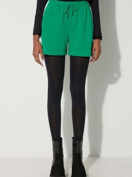 Prugaste kratke hlače visoki struk Adidas Originals zelena