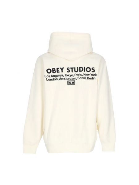 Streetwear fleece hoodie Obey beige