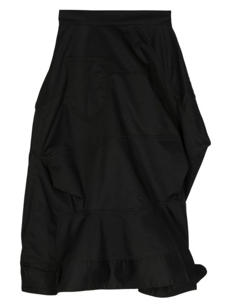 Drapované midi sukně s knoflíky Melitta Baumeister černé