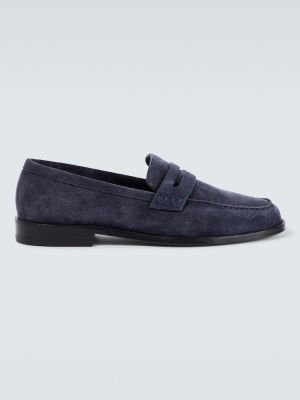Pantofi loafer din piele Manolo Blahnik albastru