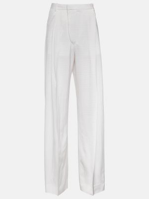 Плиссированные брюки с высокой талией Victoria Beckham белые
