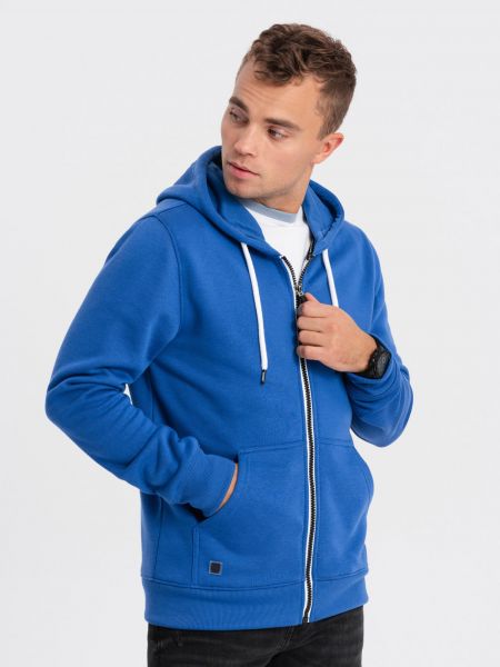 Mikina s kapucňou na zips Ombre Clothing modrá