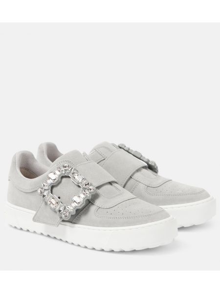 Semsket skinn sneakers Roger Vivier grå