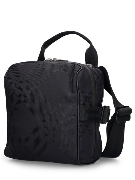 Καρό τσάντα χιαστί με σχέδιο ζακάρ Burberry μαύρο