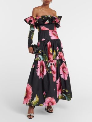 Kvetinové bavlnené dlouhé šaty Giambattista Valli