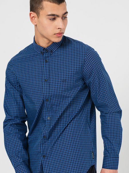 Клетчатая рубашка Armani Exchange синяя