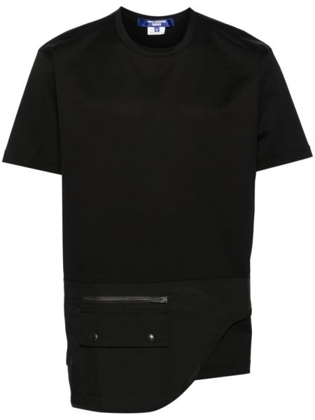 Kokvilnas t-krekls ar drapējumu Junya Watanabe Man melns