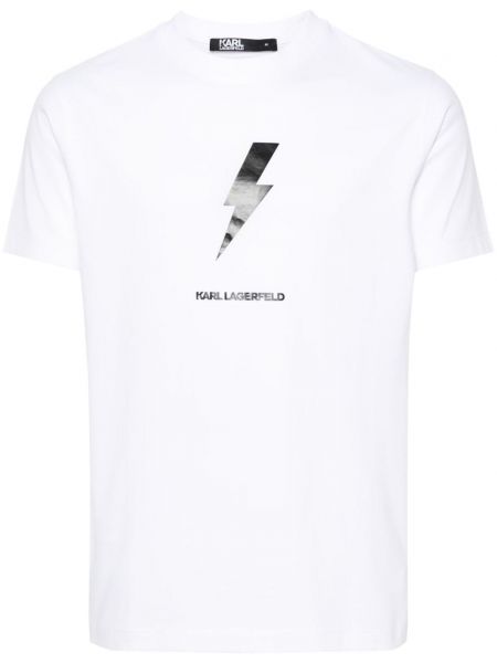 Pamut póló nyomtatás Karl Lagerfeld fehér