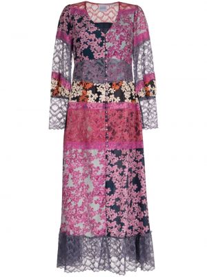 Svilena obleka s cvetličnim vzorcem s potiskom Hayley Menzies črna