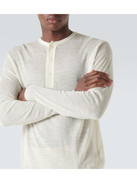 Camiseta de lana de seda Auralee blanco