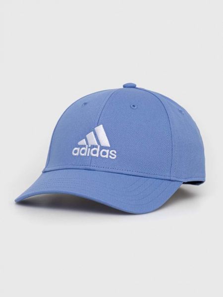 Памучна шапка с козирки с апликация Adidas Performance синьо
