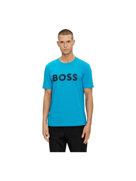 Koszulka bawełniana casual Hugo Boss niebieska