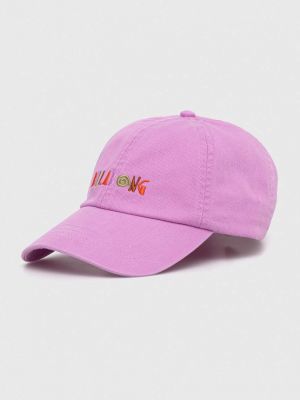 Памучна шапка с козирки с апликация Billabong розово