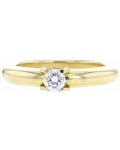 Złoty z diamentem pierścionek Cartier, żółty