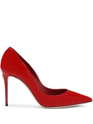 Кожени полуотворени обувки от лакирана кожа Dolce & Gabbana