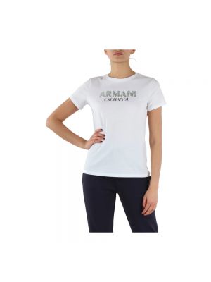Camiseta de algodón Armani Exchange blanco