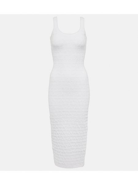 Πλεκτή μίντι φόρεμα Valentino λευκό