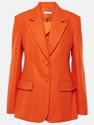 Kašmírové vlněné sako jersey Chloé oranžové