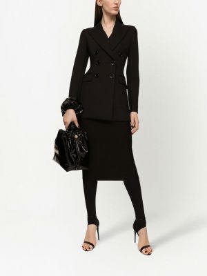 Vlněné midi sukně jersey Dolce & Gabbana černé