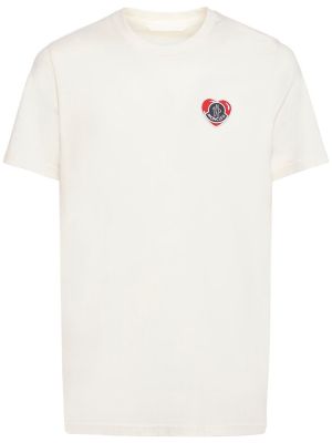 Памучна памучна тениска от джърси Moncler бяло