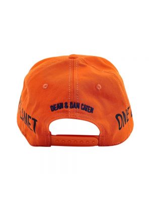 Gorra de algodón Dsquared2 naranja