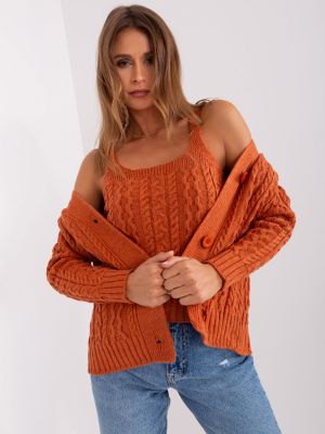 Kardigán Fashionhunters oranžová