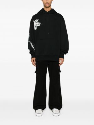 Raštuotas gėlėtas džemperis su gobtuvu Y-3 juoda