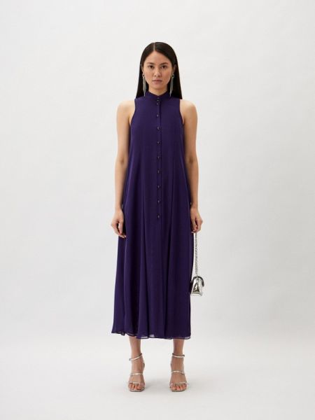 Платье-рубашка Emporio Armani фиолетовое
