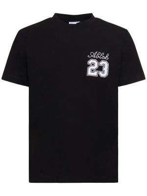 Bavlněné slim fit tričko Off-white černé