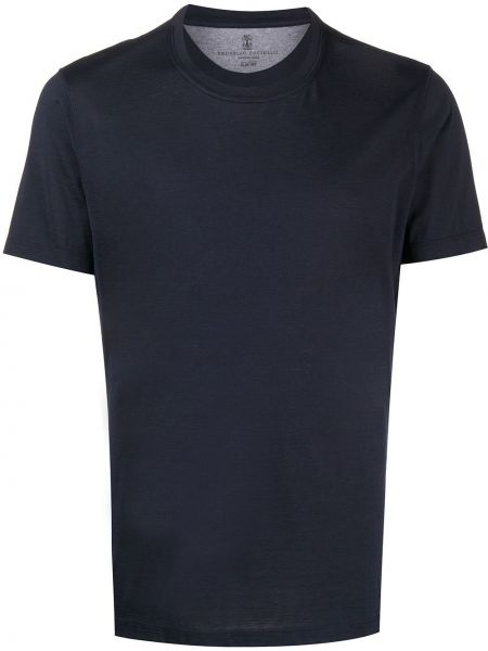 Camiseta ajustada manga corta Brunello Cucinelli azul